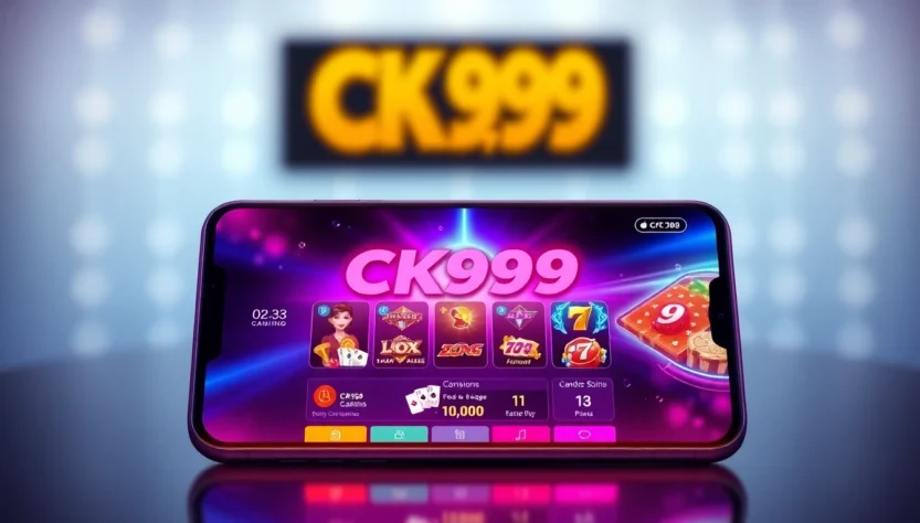 CK999 app gaming interface on a smartphone, highlighting seamless betting and casino features for users seeking online casino entertainment accessible anywhere.