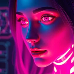 An engaging scene depicting a user chatting with a nsfw ai chat companion on a sleek digital interface, emphasizing raw and unrestricted interaction with an AI girlfriend.