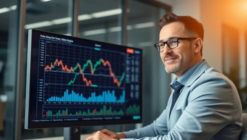 Investment Advice UK professional analyzing financial data and stock charts for clients