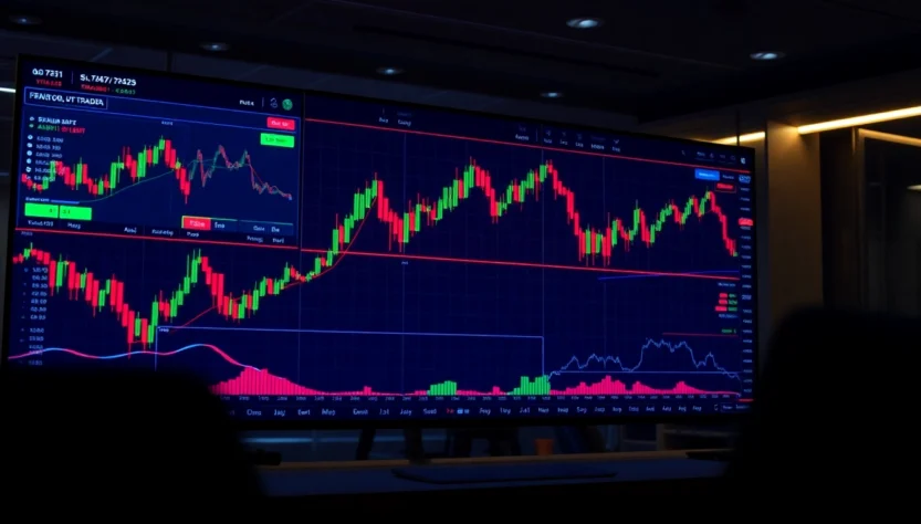 Trading view chart analysis showing real-time market movement and trading indicators for investors