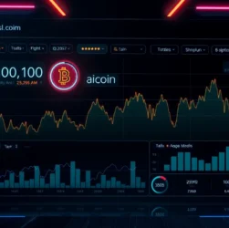 Aicoin market analysis dashboard featuring live charts and data visuals for traders and investors